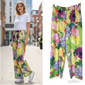 Stine Goya NWOT Amalie Watercolor Floral Wide-Leg Pants
